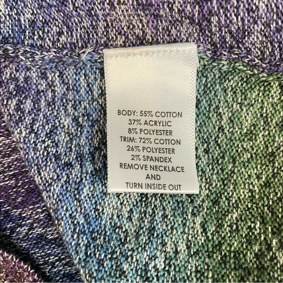 KIM ROGERS Women's size M Petite V-neck knit sweater with inset Collar & Cuffs - Picture 6 of 7